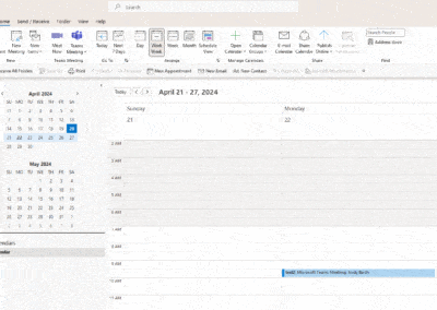 Successfull confirmed appointment in outlook data file calendar